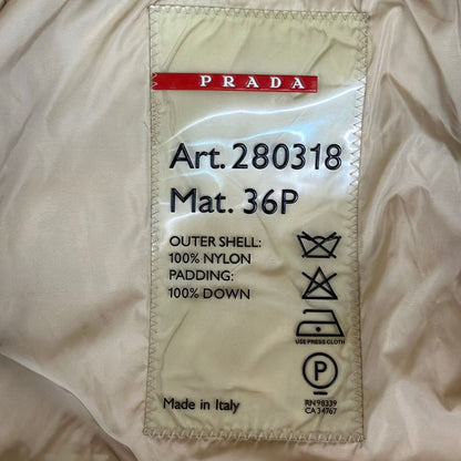 Prada Sport Down Coat S Beige Hood Removable 38 — view 3