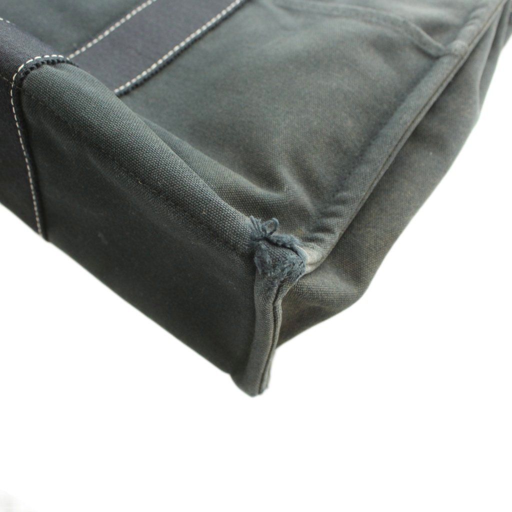 Hermes Deauville MM Canvas Tote Bag Hand Cotton Stitching Black SS — view 8