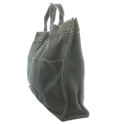 Hermes Deauville MM Canvas Tote Bag Hand Cotton Stitching Black SS — view 3