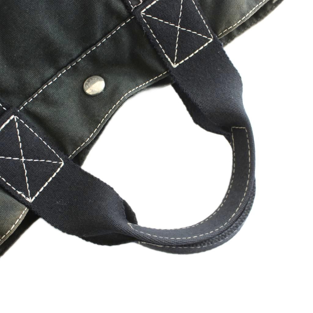 Hermes Deauville MM Canvas Tote Bag Hand Cotton Stitching Black SS — view 5