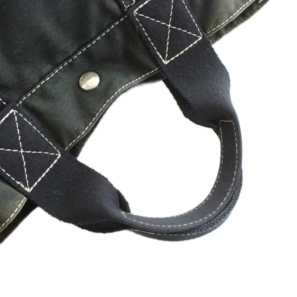 Hermes Deauville MM Canvas Tote Bag Hand Cotton Stitching Black SS — view 5