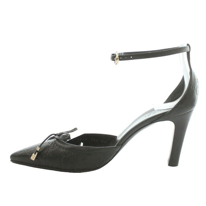Gucci High Heels Pumps GG Pattern Ribbon Motif Ankle Strap Guccissima Leather — view 2