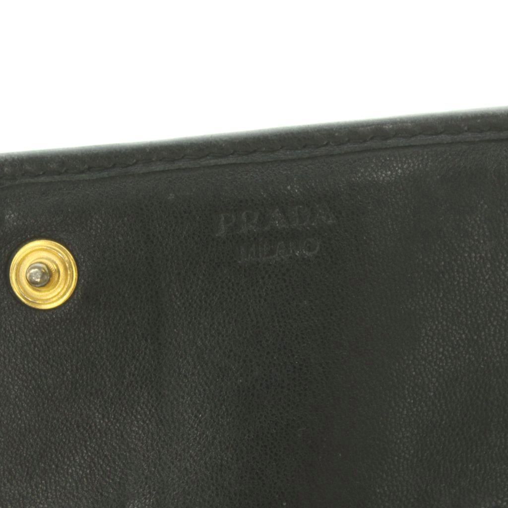 Prada Wallet Bifold Coin Purse Nappa Leather Gathered Black — view 8