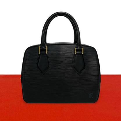 Louis Vuitton Blanc Log Epi Leather Mini Boston Bag Noir Black
