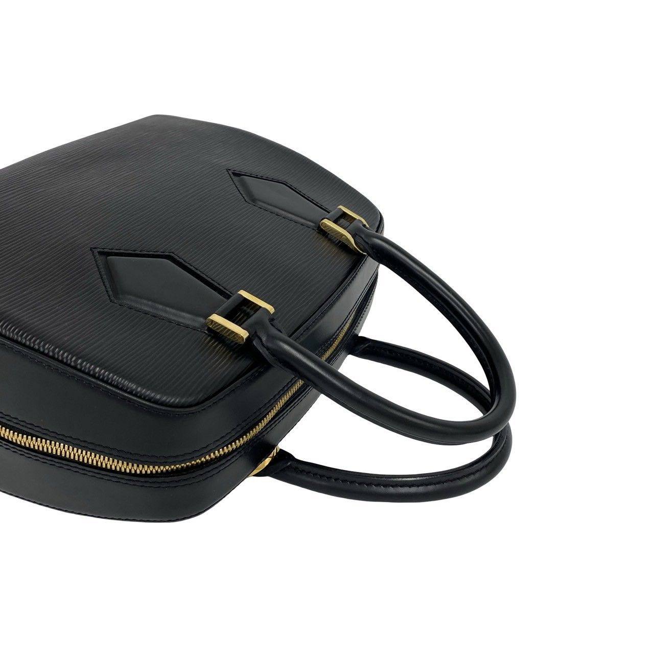 Louis Vuitton Blanc Log Epi Leather Mini Boston Bag Noir Black — view 4