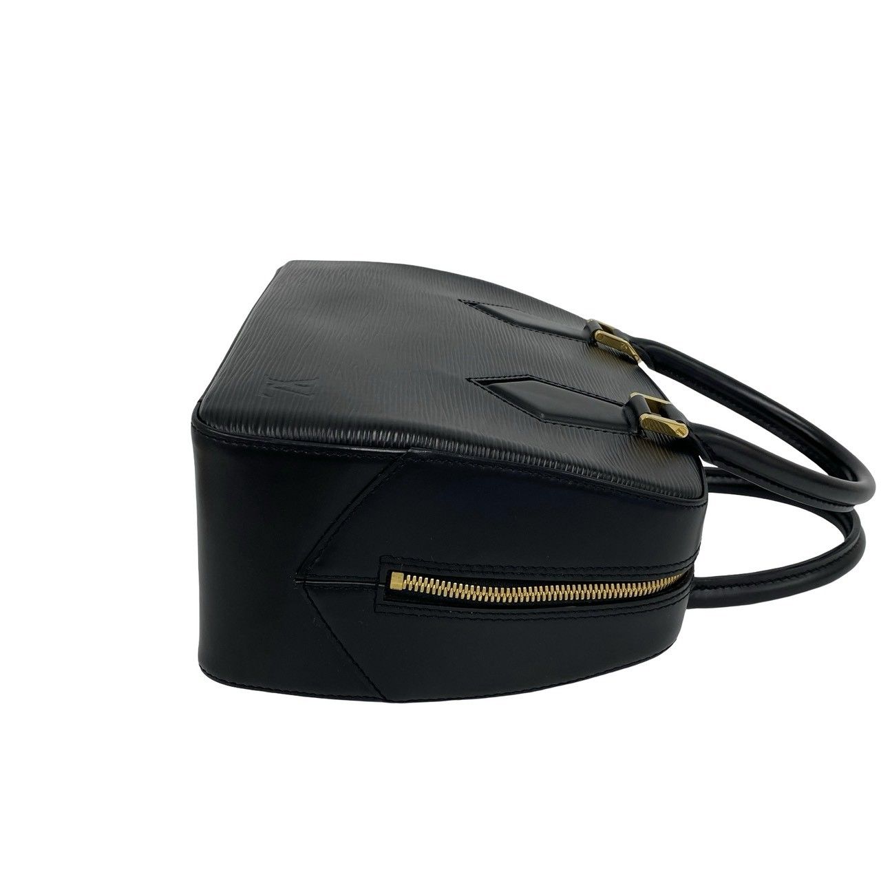 Louis Vuitton Blanc Log Epi Leather Mini Boston Bag Noir Black — view 6