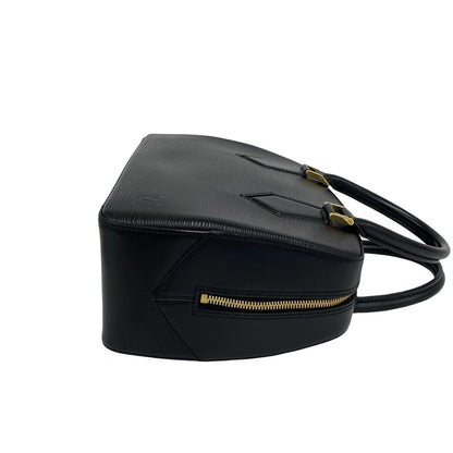 Louis Vuitton Blanc Log Epi Leather Mini Boston Bag Noir Black — view 6