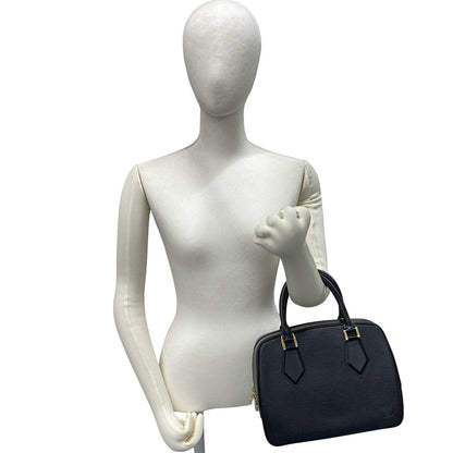Louis Vuitton Blanc Log Epi Leather Mini Boston Bag Noir Black — view 2