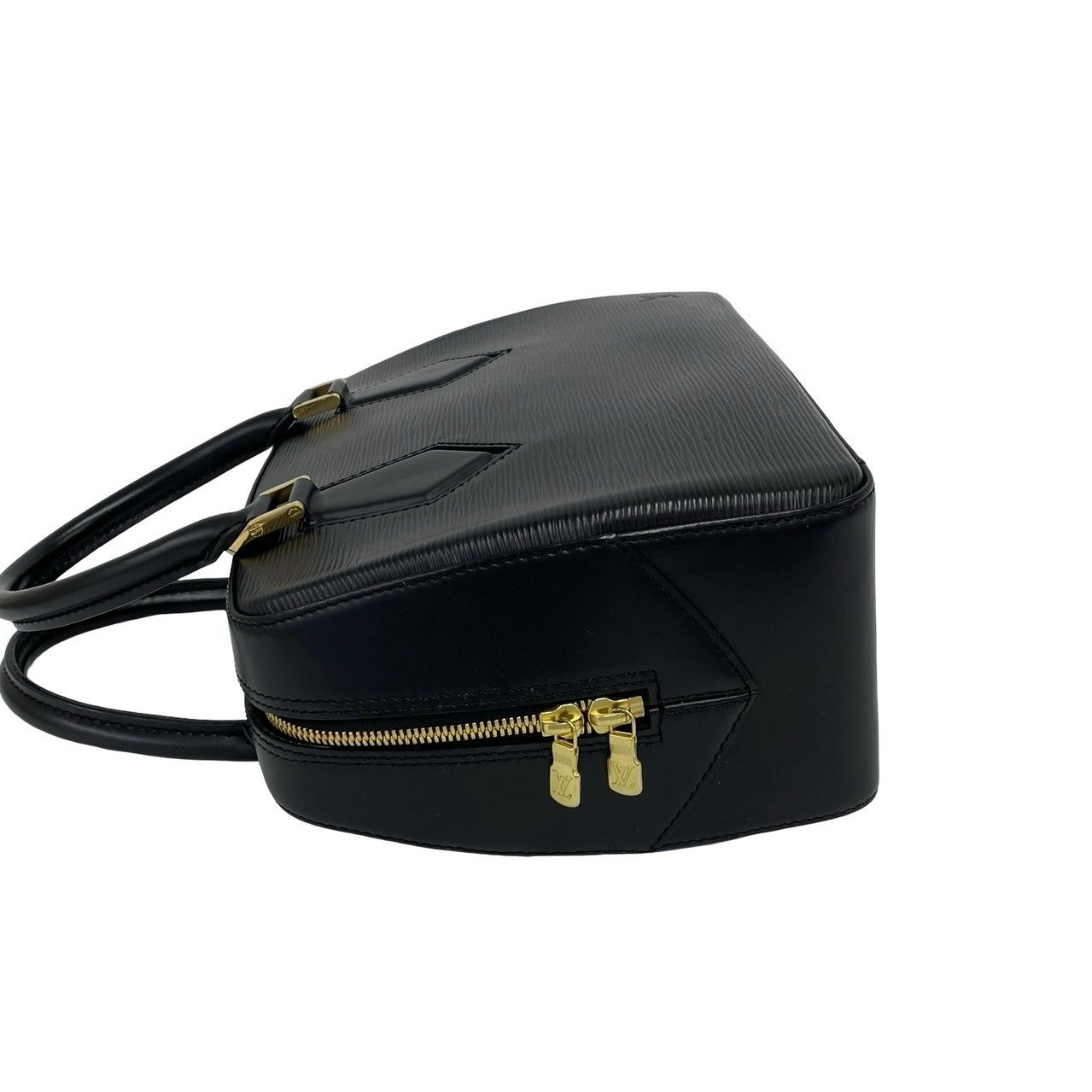 Louis Vuitton Blanc Log Epi Leather Mini Boston Bag Noir Black — view 5