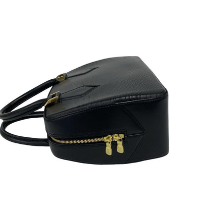 Louis Vuitton Blanc Log Epi Leather Mini Boston Bag Noir Black — view 5
