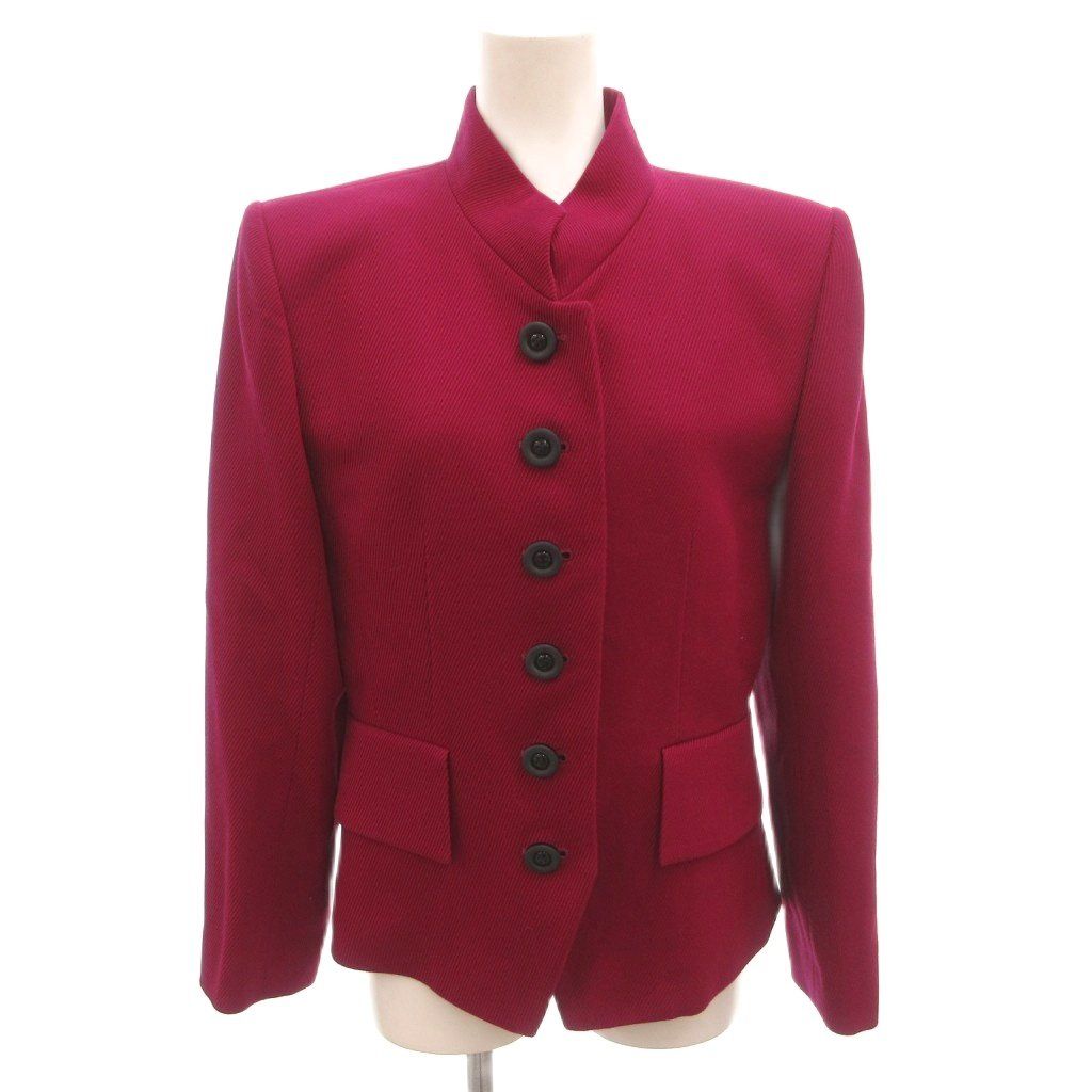 Saint Laurent Stand Collar Jacket Single Wool Purple 36