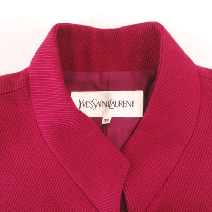 Saint Laurent Stand Collar Jacket Single Wool Purple 36 — view 6