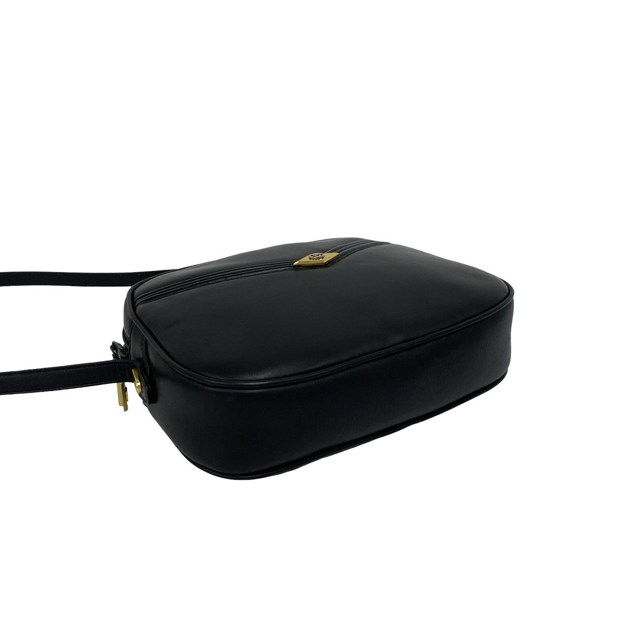 Gucci Vintage GG Logo Leather Mini Shoulder Bag Pochette Black — view 7