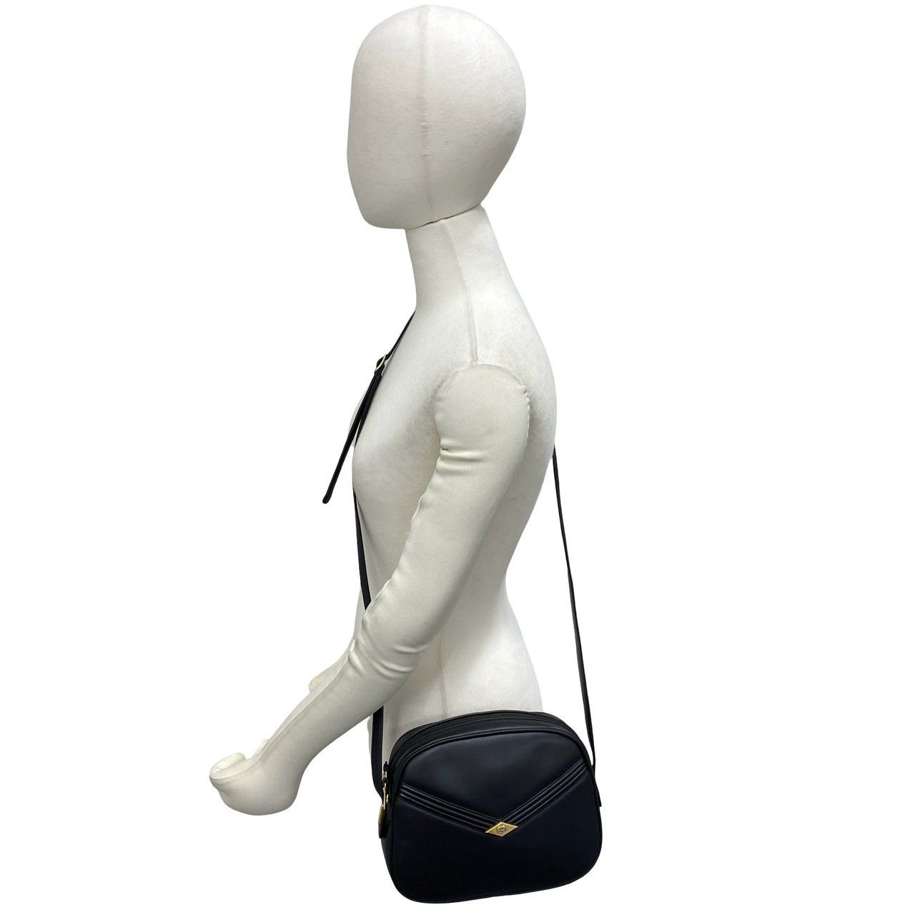 Gucci Vintage GG Logo Leather Mini Shoulder Bag Pochette Black — view 2