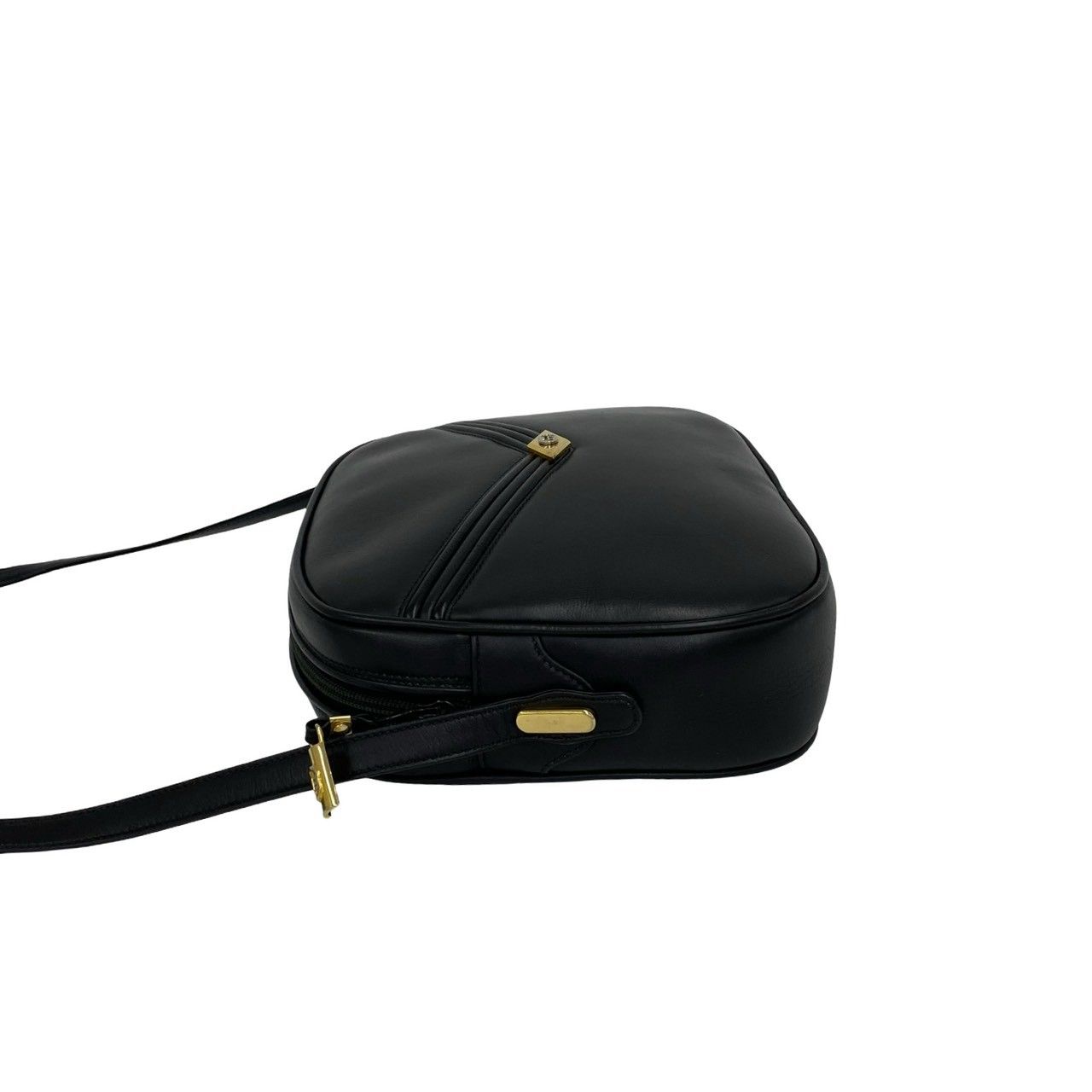 Gucci Vintage GG Logo Leather Mini Shoulder Bag Pochette Black — view 5