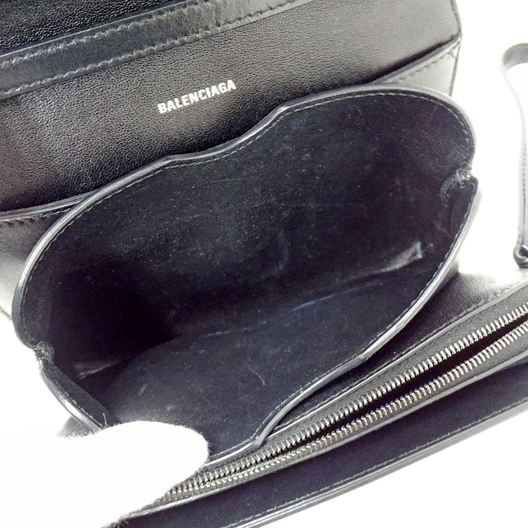 Balenciaga Shoulder Bag Clutch 2-Way Leather Black Small — view 7