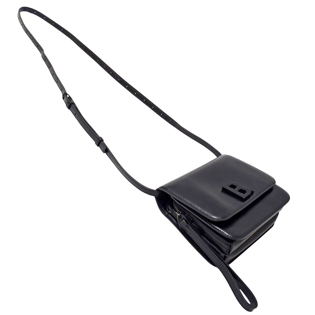 Balenciaga Shoulder Bag Clutch 2-Way Leather Black Small — view 4
