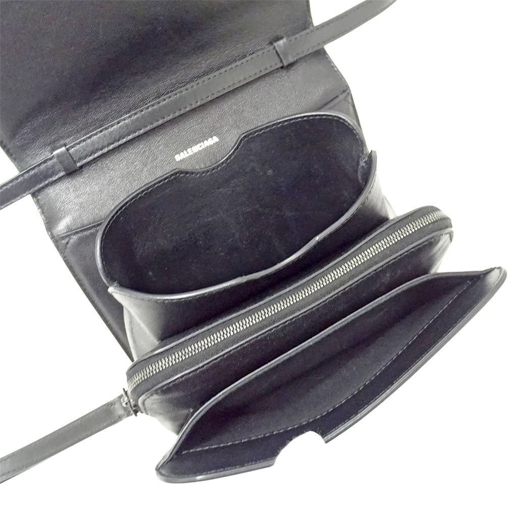 Balenciaga Shoulder Bag Clutch 2-Way Leather Black Small — view 5