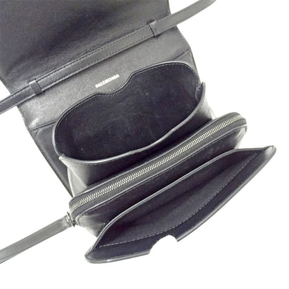 Balenciaga Shoulder Bag Clutch 2-Way Leather Black Small — view 5