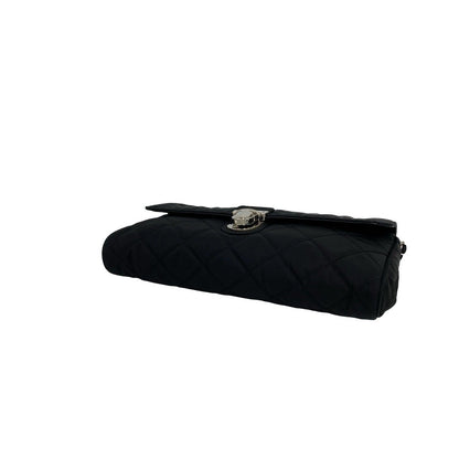 Prada Logo Quilted Nylon Chain Mini Shoulder Bag Pochette Crossbody Black — view 8