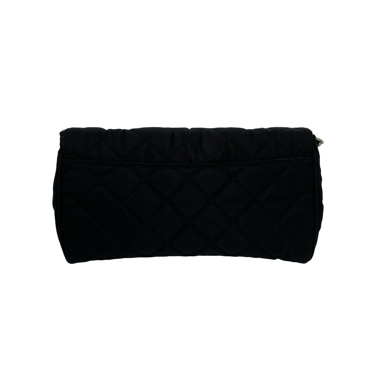 Prada Logo Quilted Nylon Chain Mini Shoulder Bag Pochette Crossbody Black — view 3