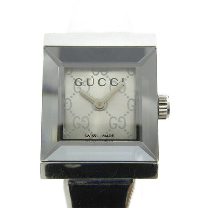 Gucci Frame Watch Square Quartz 128.5 Dial GG Pattern Silver Color MG