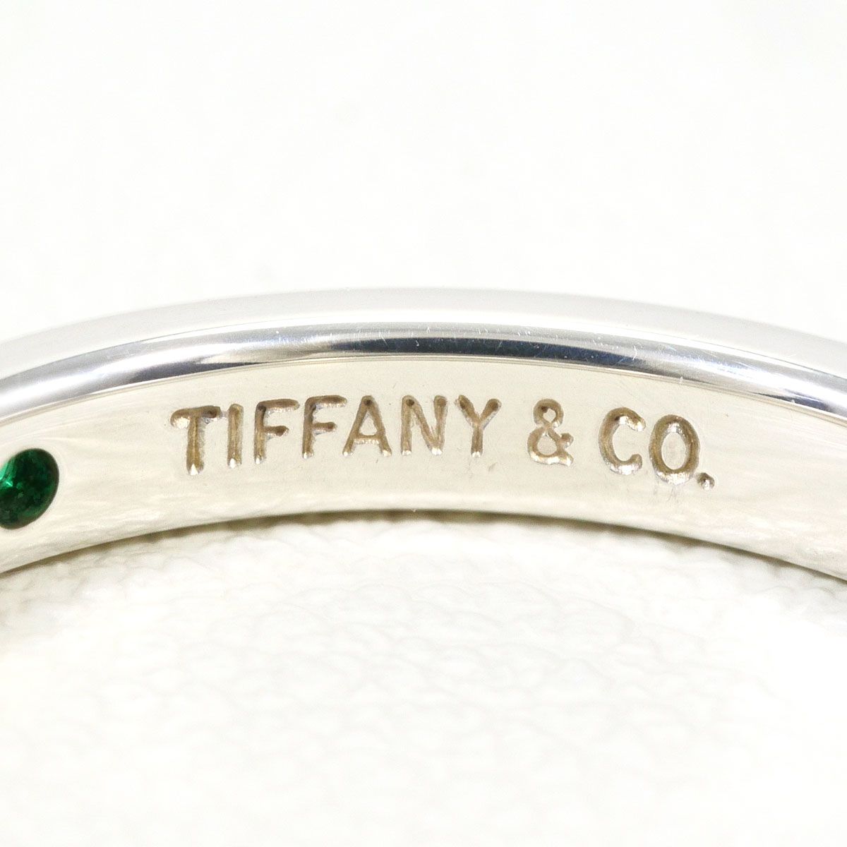 Tiffany & Co Stacking Band 925 Sterling Silver Ring Emerald — view 5