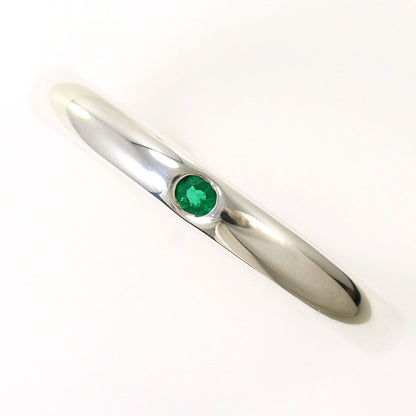 Tiffany & Co Stacking Band 925 Sterling Silver Ring Emerald