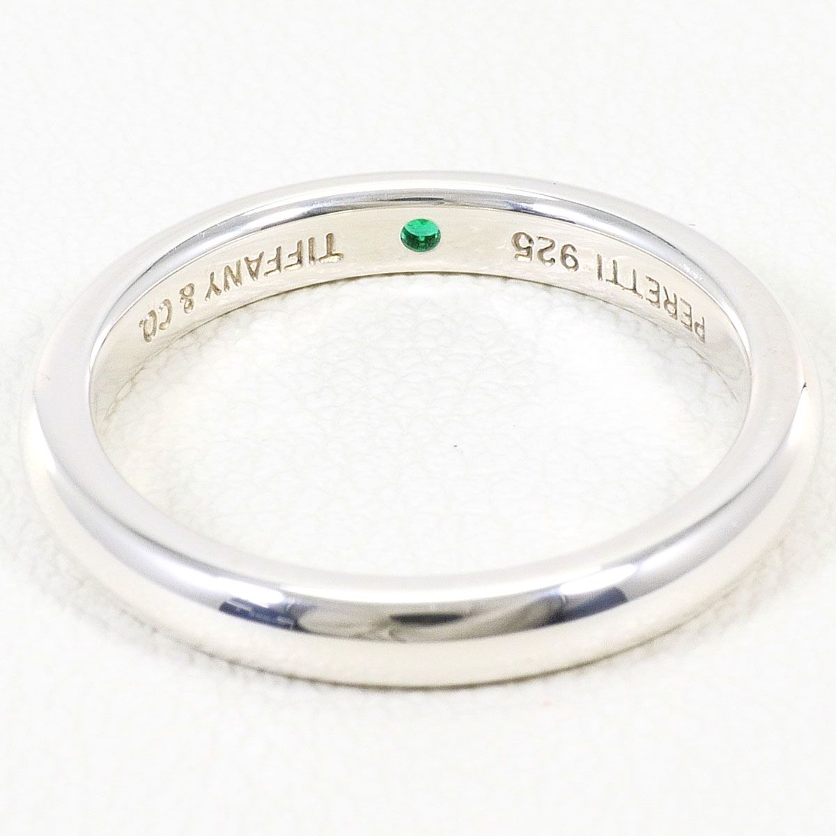 Tiffany & Co Stacking Band 925 Sterling Silver Ring Emerald — view 3