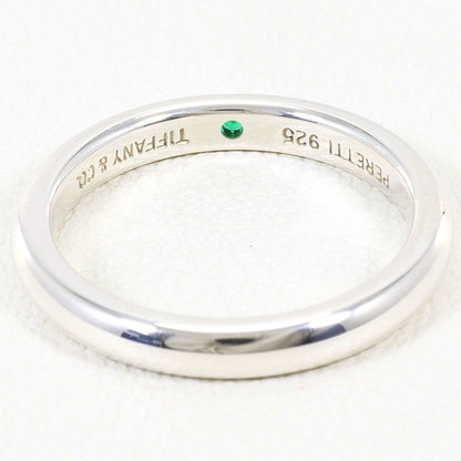 Tiffany & Co Stacking Band 925 Sterling Silver Ring Emerald — view 3