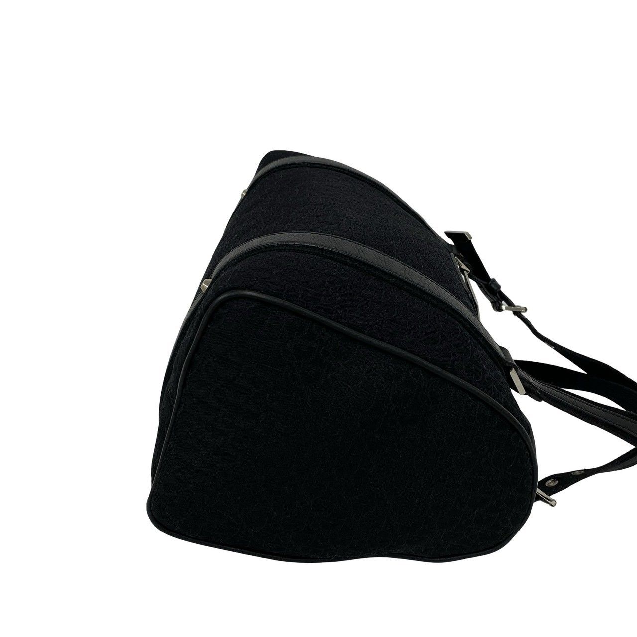 Dior Street Chic Trotter Pattern Logo Canvas Leather Handbag Black — view 6