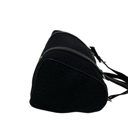 Dior Street Chic Trotter Pattern Logo Canvas Leather Handbag Black — view 6