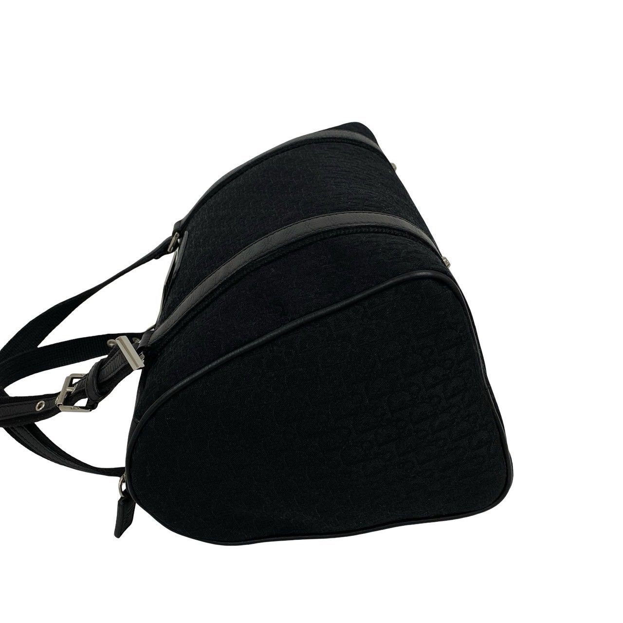 Dior Street Chic Trotter Pattern Logo Canvas Leather Handbag Black — view 5