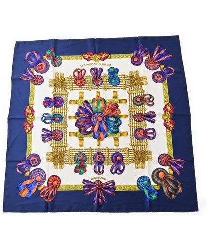 Hermes Bandana Scarf Navy
