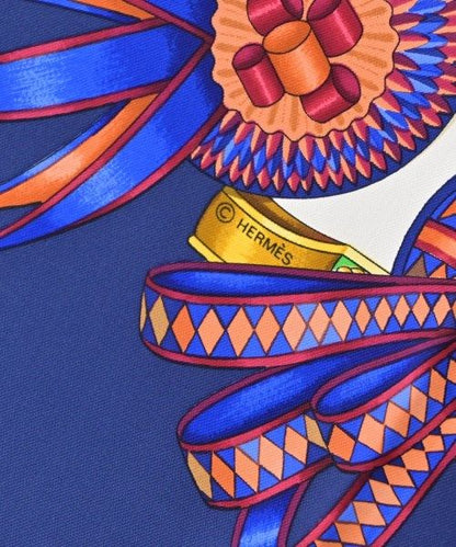 Hermes Bandana Scarf Navy — view 5