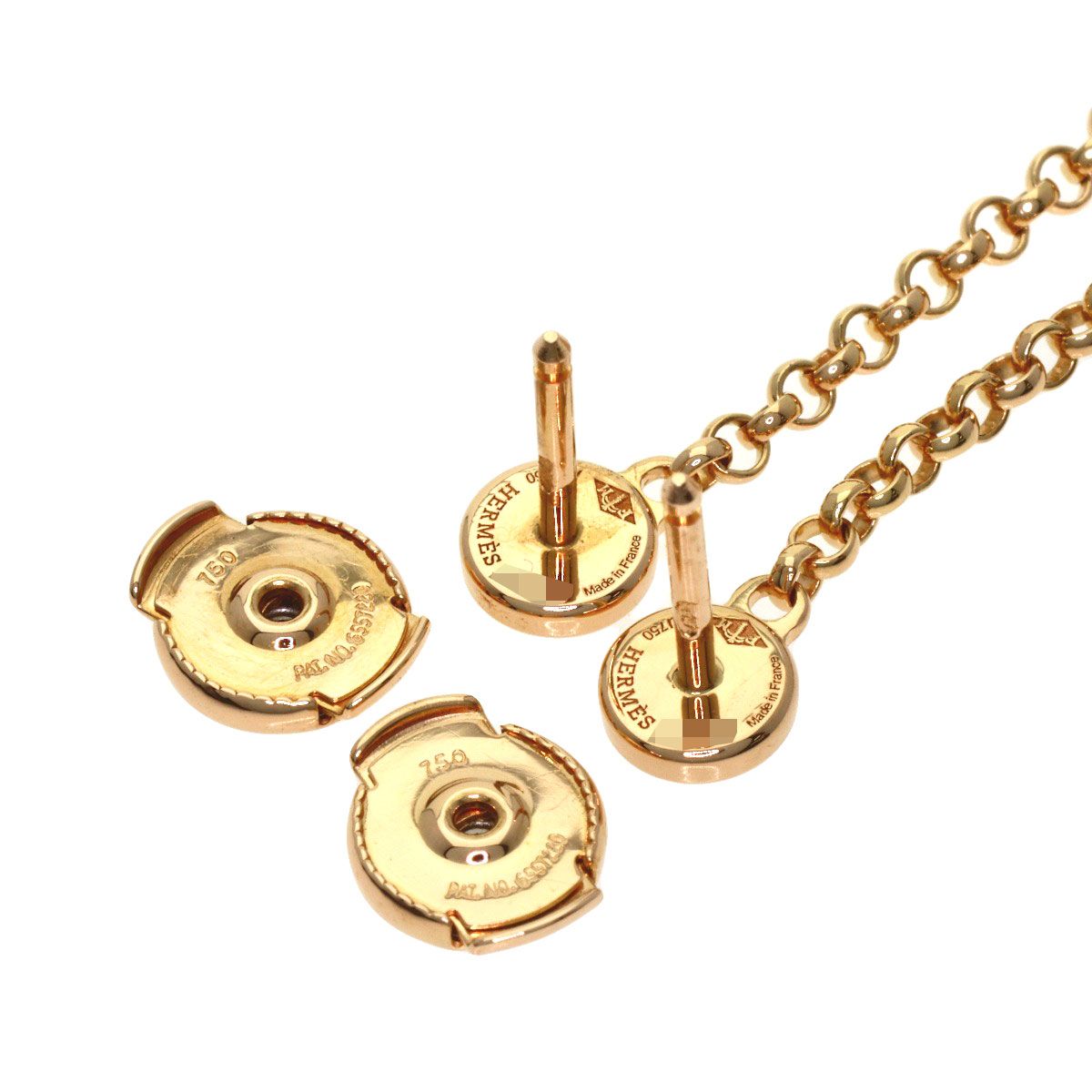 Hermes Gambade Diamond Earrings 18K Pink Gold — view 3
