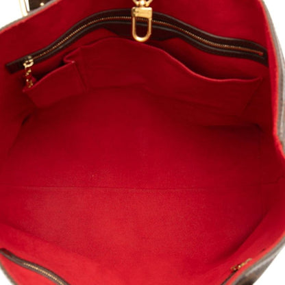 Louis Vuitton Damier Hampstead GM Shoulder Bag Brown Leather — view 4