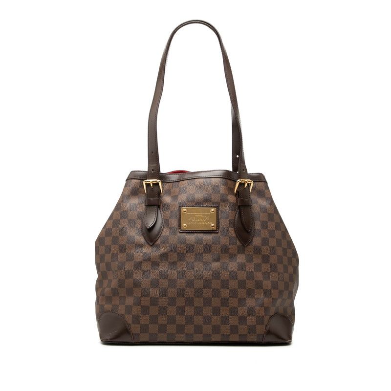 Louis Vuitton Damier Hampstead GM Shoulder Bag Brown Leather