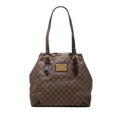 Louis Vuitton Damier Hampstead GM Shoulder Bag Brown Leather