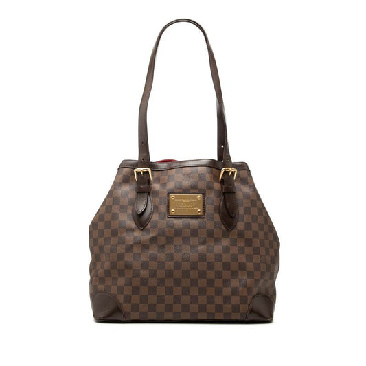 Louis Vuitton Damier Hampstead GM Shoulder Bag Brown Leather
