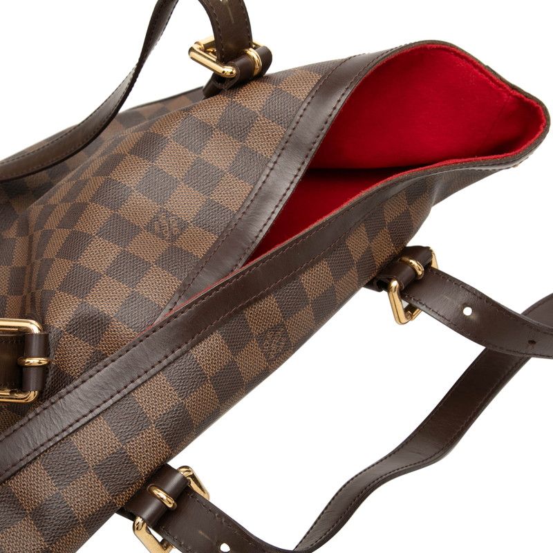 Louis Vuitton Damier Hampstead GM Shoulder Bag Brown Leather — view 7