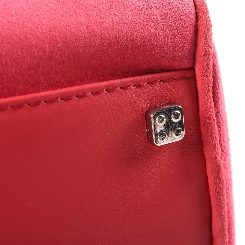 Loewe Amazona Anagram Logo Suede Leather Handbag Silver Pink — view 6