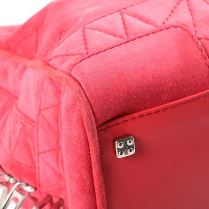 Loewe Amazona Anagram Logo Suede Leather Handbag Silver Pink — view 5
