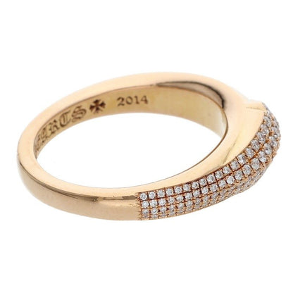 Chrome Hearts P D Baby Classic Flarenie Pave Diamond Gold Ring — view 5