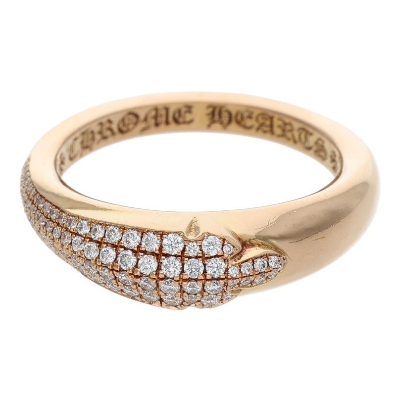 Chrome Hearts P D Baby Classic Flarenie Pave Diamond Gold Ring