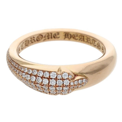 Chrome Hearts P D Baby Classic Flarenie Pave Diamond Gold Ring