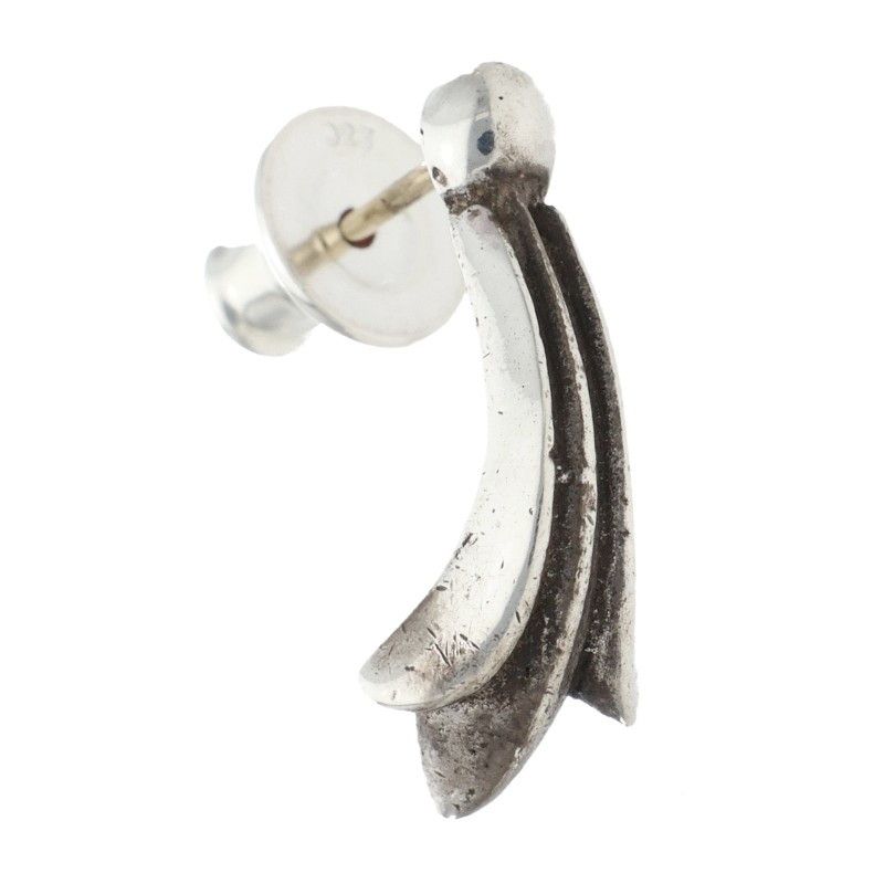 Chrome Hearts Stud Crsstal Cross Tail Silver Earrings — view 5