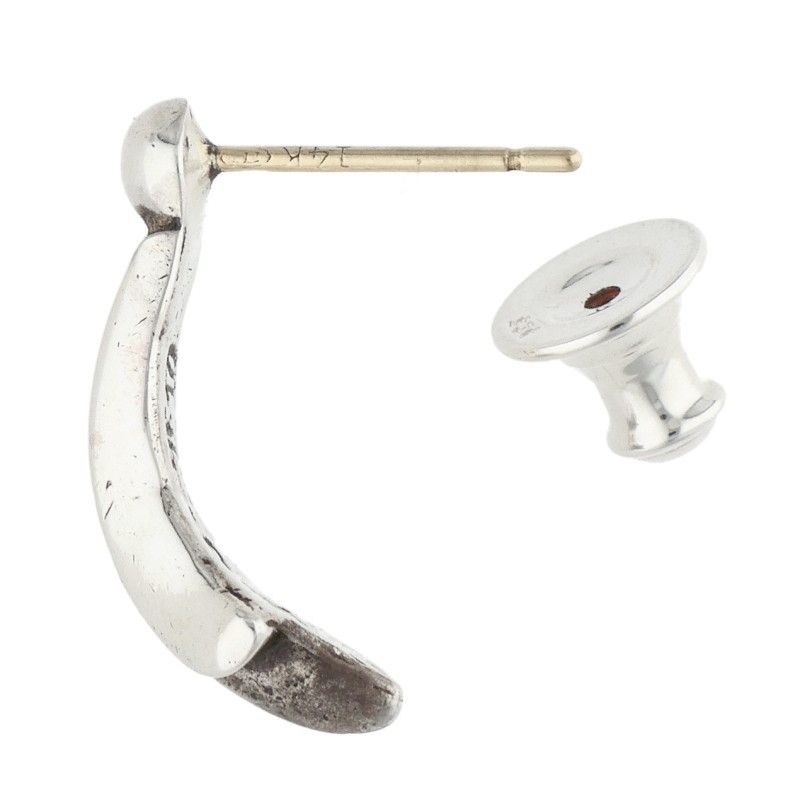 Chrome Hearts Stud Crsstal Cross Tail Silver Earrings — view 4