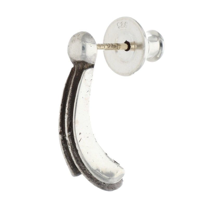 Chrome Hearts Stud Crsstal Cross Tail Silver Earrings
