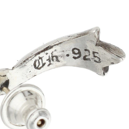 Chrome Hearts Stud Crsstal Cross Tail Silver Earrings — view 3